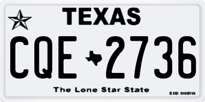 TX license plate CQE2736