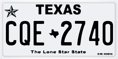 TX license plate CQE2740