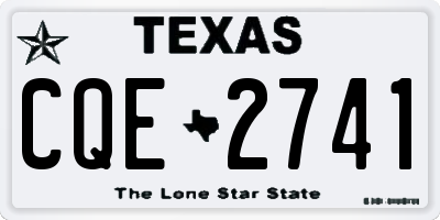 TX license plate CQE2741