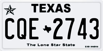 TX license plate CQE2743