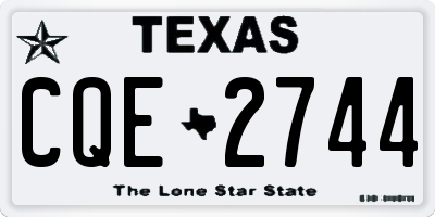 TX license plate CQE2744