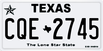 TX license plate CQE2745