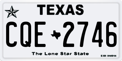 TX license plate CQE2746