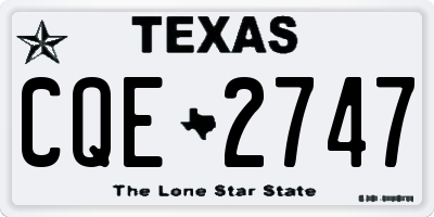 TX license plate CQE2747