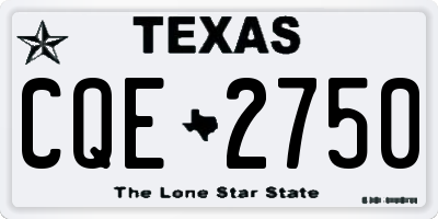 TX license plate CQE2750