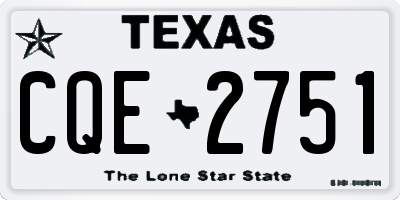 TX license plate CQE2751