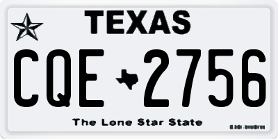 TX license plate CQE2756
