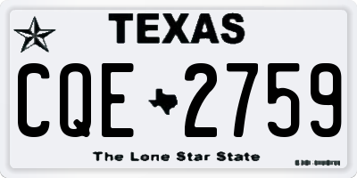 TX license plate CQE2759