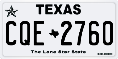 TX license plate CQE2760