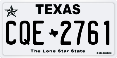 TX license plate CQE2761