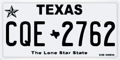 TX license plate CQE2762