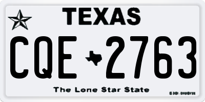 TX license plate CQE2763