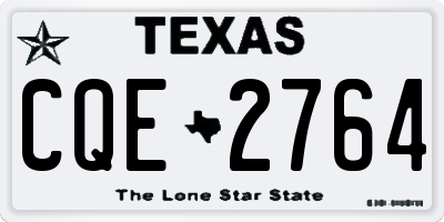 TX license plate CQE2764