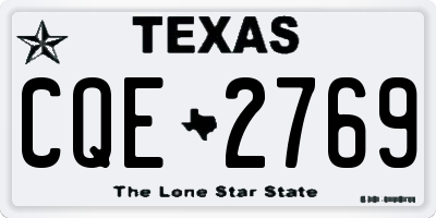 TX license plate CQE2769