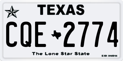 TX license plate CQE2774