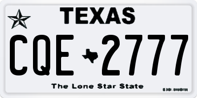 TX license plate CQE2777