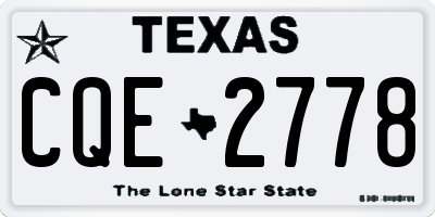 TX license plate CQE2778