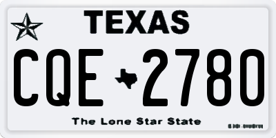 TX license plate CQE2780