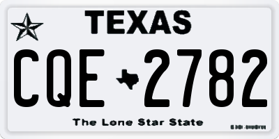 TX license plate CQE2782