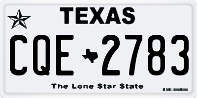 TX license plate CQE2783