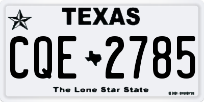 TX license plate CQE2785
