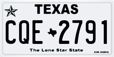 TX license plate CQE2791