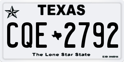 TX license plate CQE2792