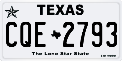 TX license plate CQE2793