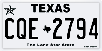 TX license plate CQE2794