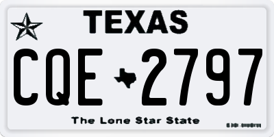 TX license plate CQE2797