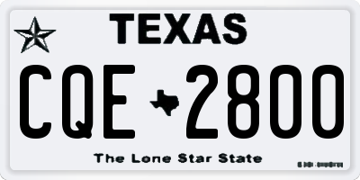 TX license plate CQE2800