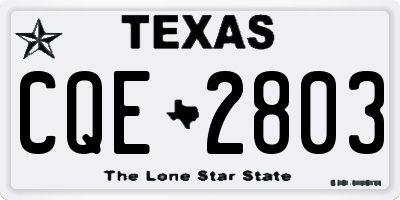 TX license plate CQE2803