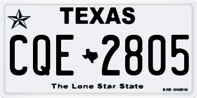 TX license plate CQE2805
