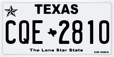 TX license plate CQE2810