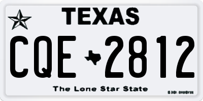 TX license plate CQE2812