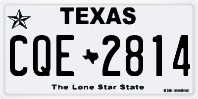 TX license plate CQE2814
