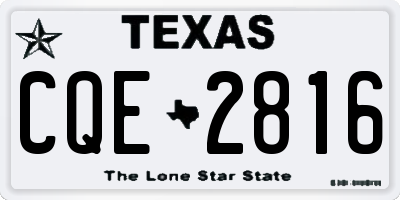 TX license plate CQE2816