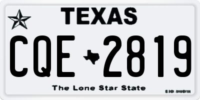 TX license plate CQE2819