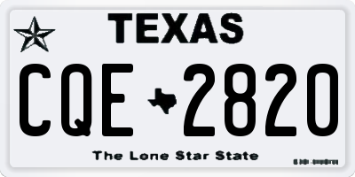 TX license plate CQE2820