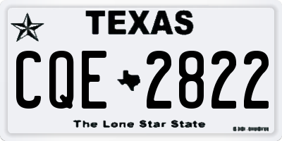 TX license plate CQE2822