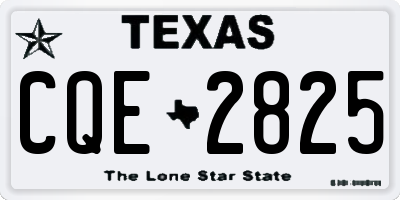 TX license plate CQE2825