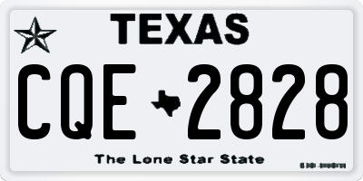 TX license plate CQE2828