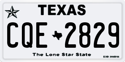 TX license plate CQE2829