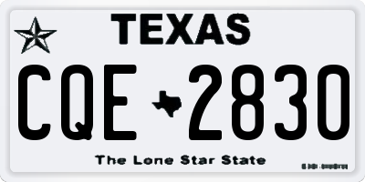 TX license plate CQE2830