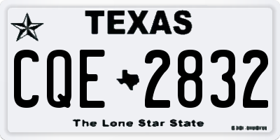 TX license plate CQE2832