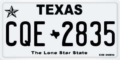 TX license plate CQE2835