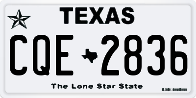 TX license plate CQE2836