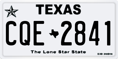 TX license plate CQE2841