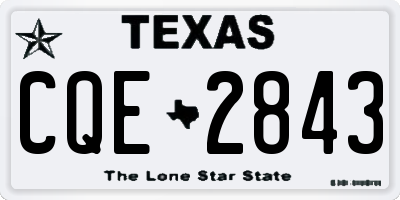 TX license plate CQE2843