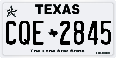 TX license plate CQE2845